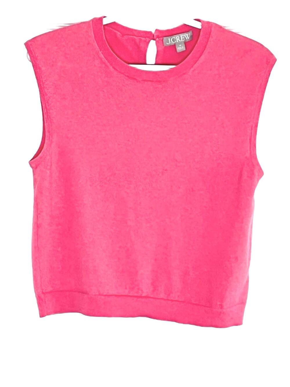 J. Crew Featherweight Cashmere Blend Cropped Sweater Shell sz M Preppy Old Money